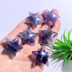 One Rainbow Fluorite Star Carving