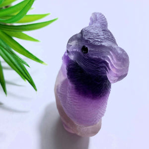 Amazing Rainbow Fluorite Koala Carving