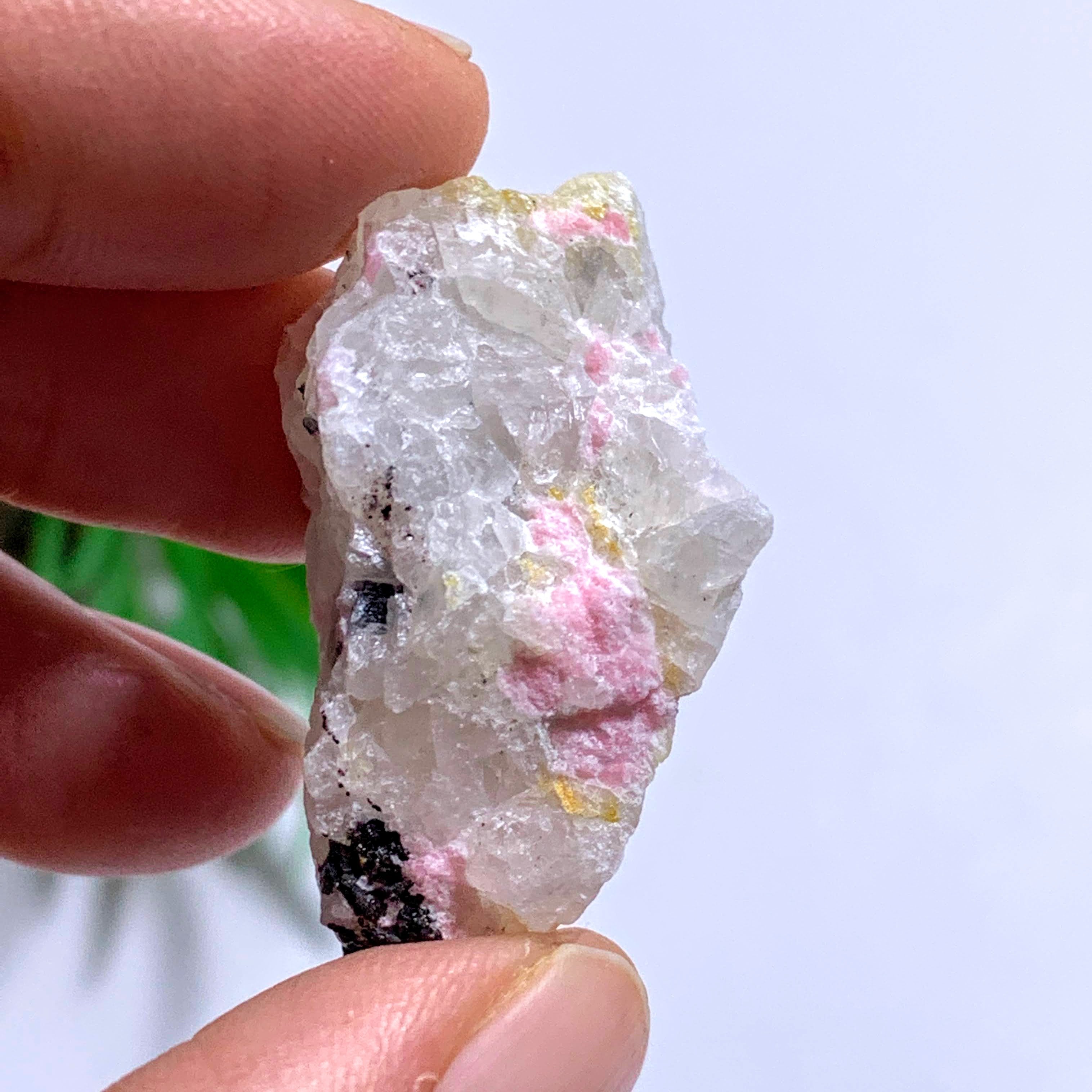 Tugtupite & White Natrolite Rare Collectors Specimen From Greenland