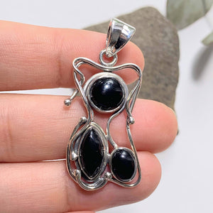 Unique Black Onyx Sterling Silver Pendant (Includes Silver Chain) - Earth Family Crystals