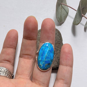 Vibrant Blue Genuine Arizona Turquoise Sterling Silver Ring (Size:6 ) - Earth Family Crystals