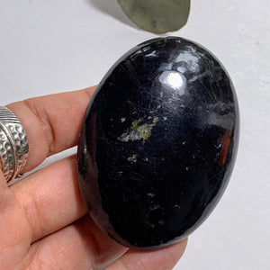 Protective Polished Black Tourmaline Hand Held Worry Stone #2