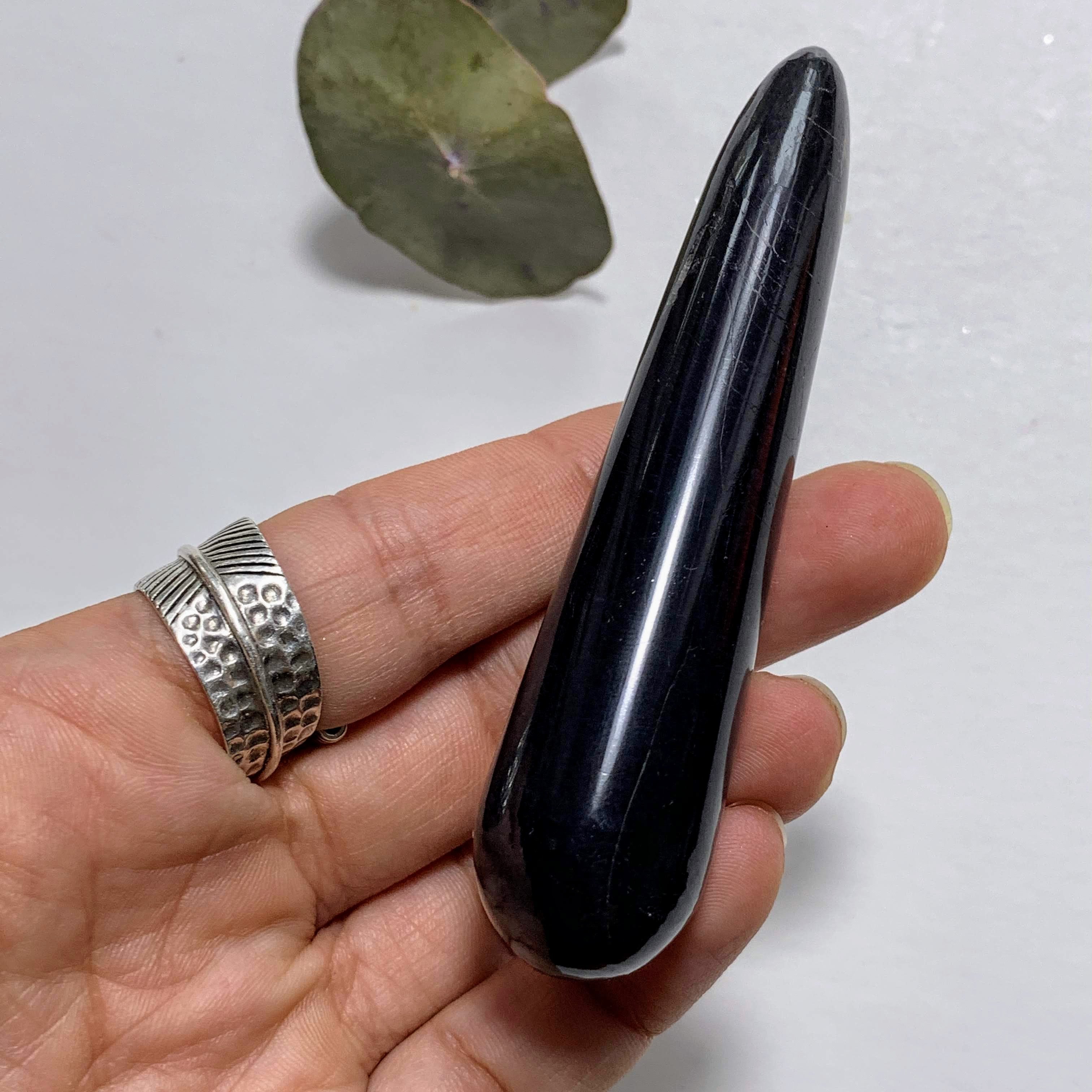 Protective Polished Black Tourmaline Wand #2