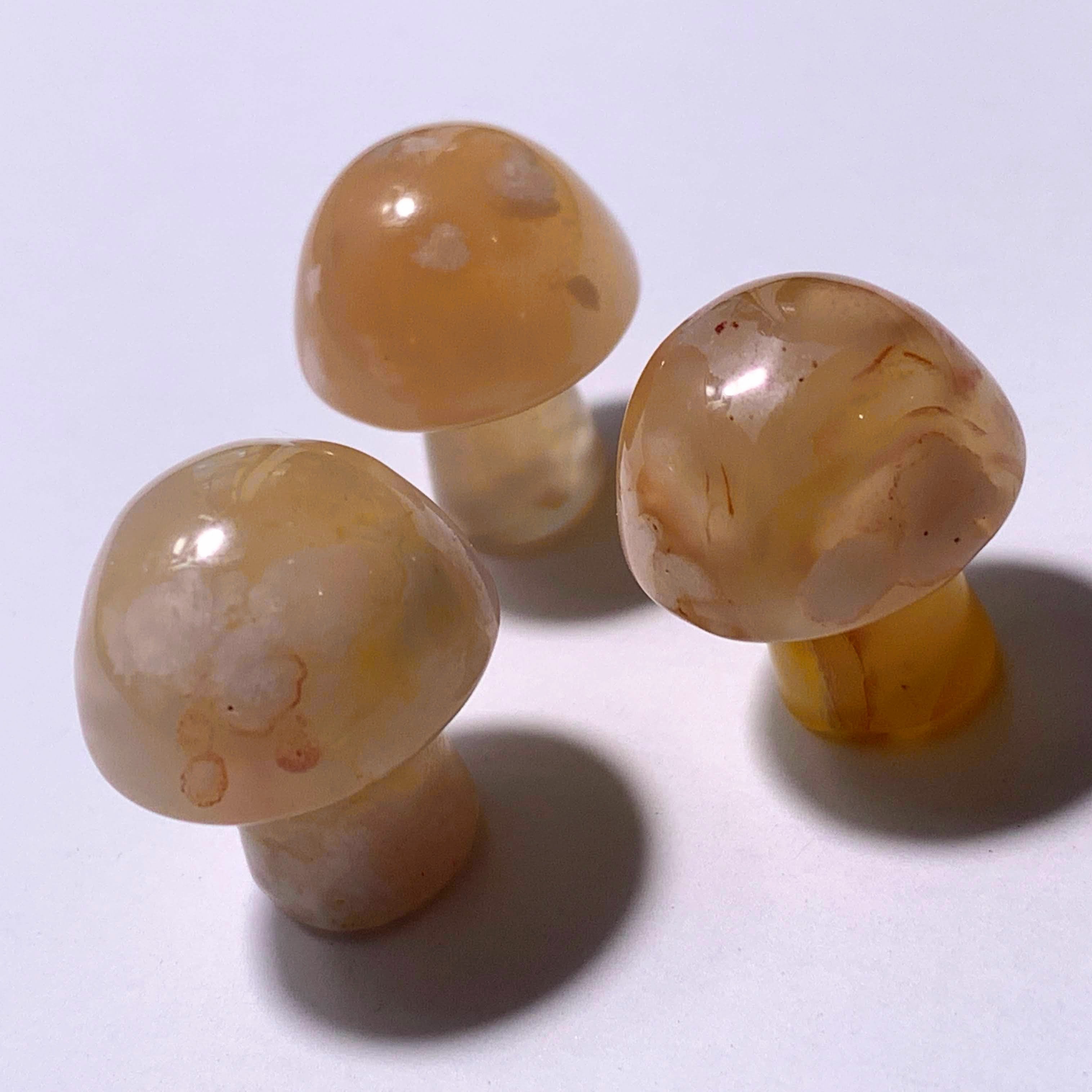 One Flower Agate Small Mushroom Carving ~Locality Madagascar