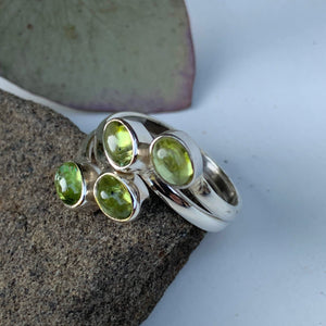 Pretty Optical Green Peridot Ring in Sterling Silver (Adjustable: Size 6-9) - Earth Family Crystals