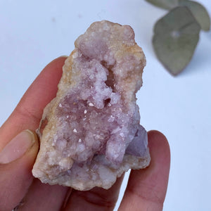 Sparkling Light Pink Amethyst Druzy Hand Held Specimen From Patagonia