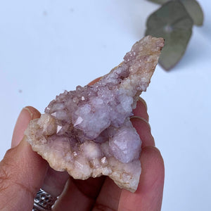 Sparkling Light Pink Amethyst Druzy Hand Held Specimen From Patagonia