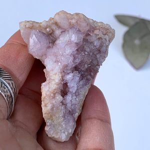 Sparkling Light Pink Amethyst Druzy Hand Held Specimen From Patagonia