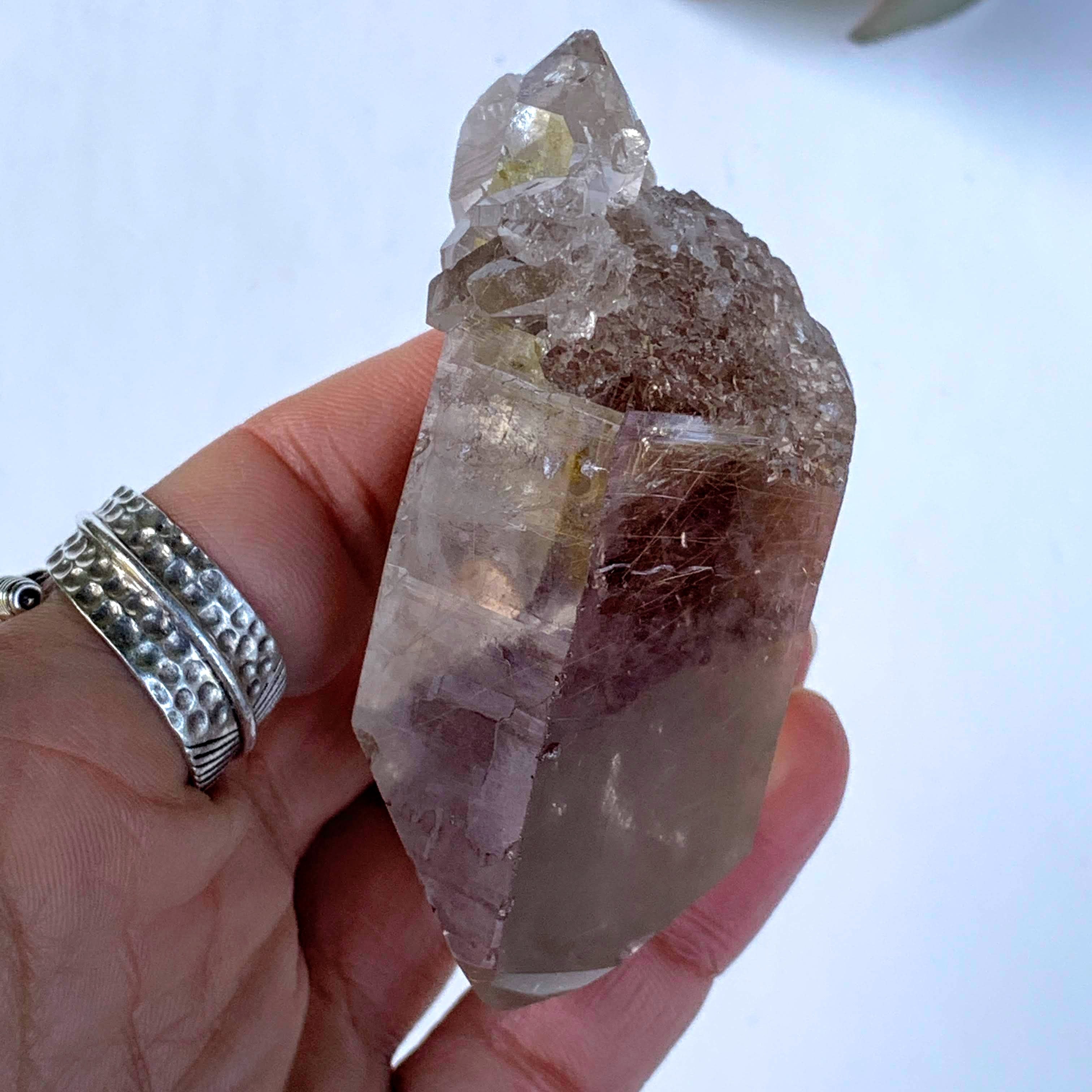 Incredible Self Healed Rutilated Smoky Quartz Cluster From Brazil
