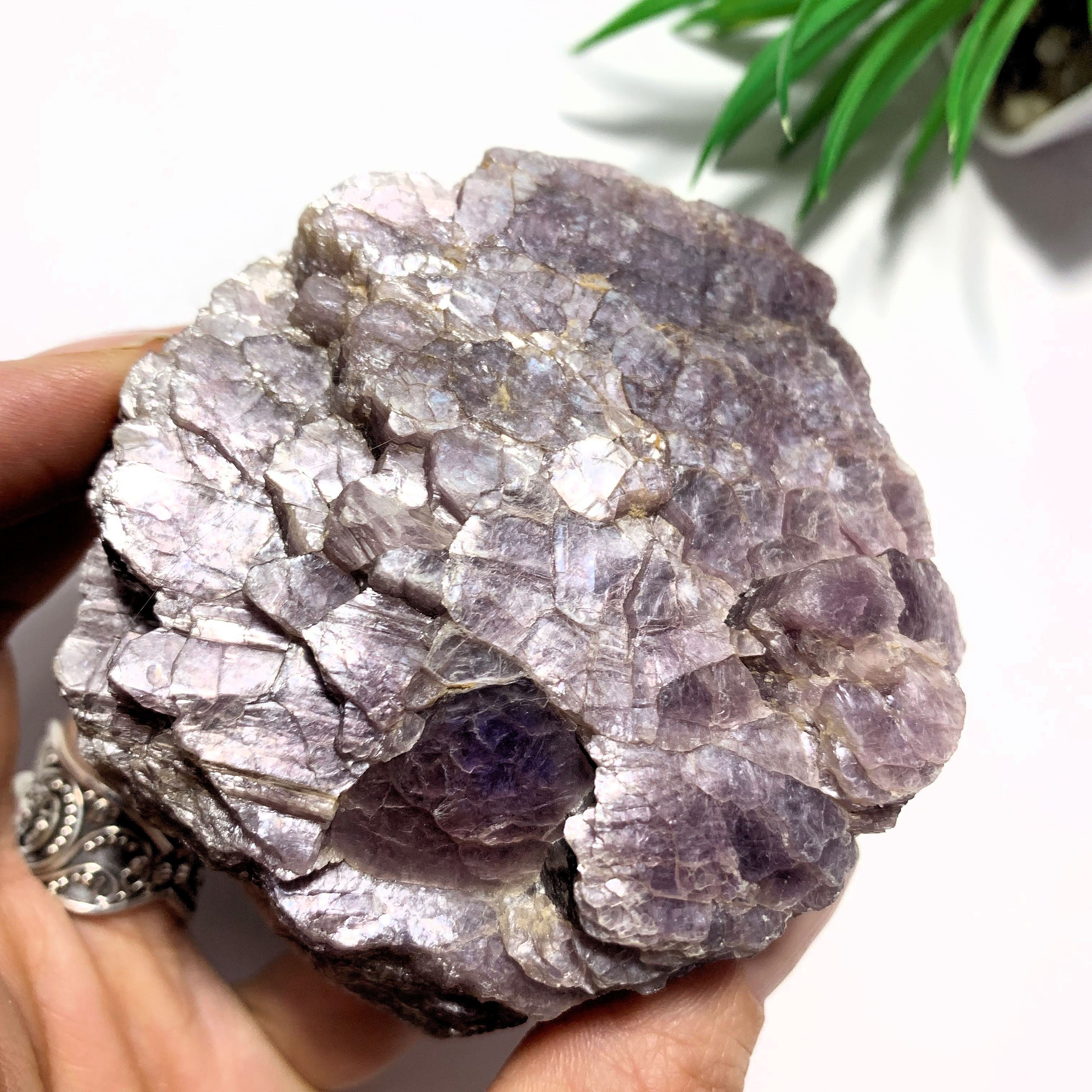Chunky Natural Violet Lepidolite Specimen From Brazil