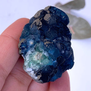 Unusual Deep Blue Fluorite Crystals On Quartz Matrix - Earth Family Crystals