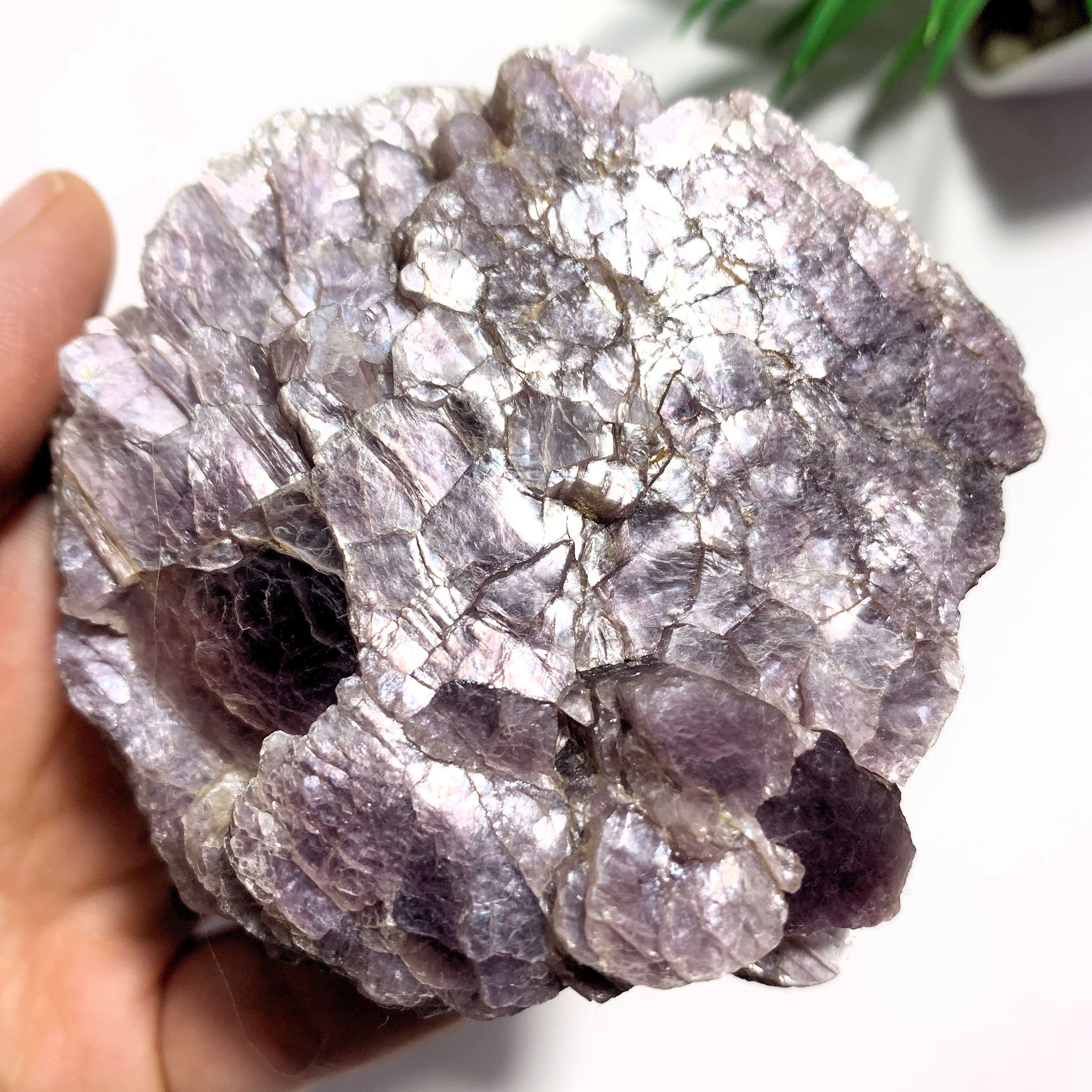 Chunky Natural Violet Lepidolite Specimen From Brazil