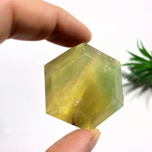 Vibrant Golden & Green Fluorite Carving