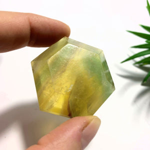 Vibrant Golden & Green Fluorite Carving