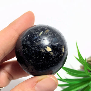 Rare Genuine Greenland Nuummite Sphere Carving