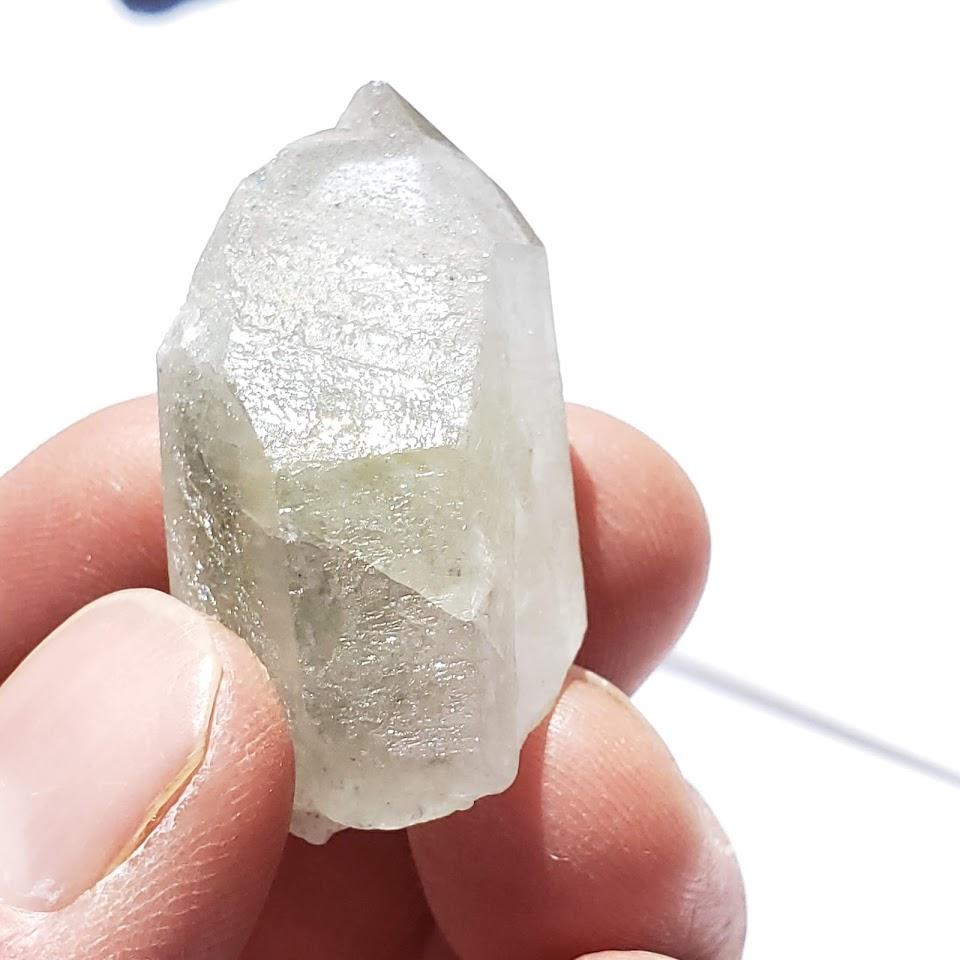 Green Chlorite Included Quartz Natural Point From Brazil #1 - Earth Family Crystals