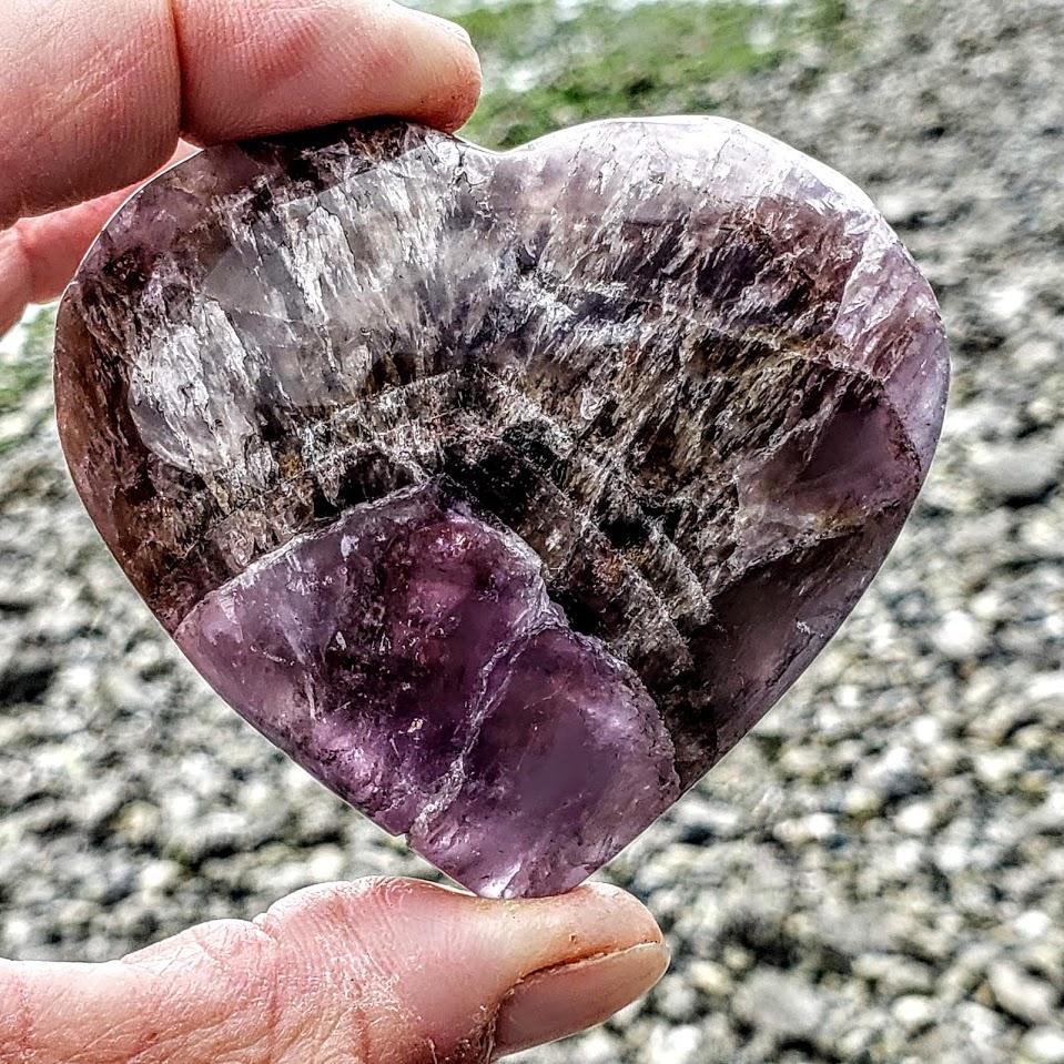 Fabulous Super 7 Love Heart Carving From Brazil #3 - Earth Family Crystals