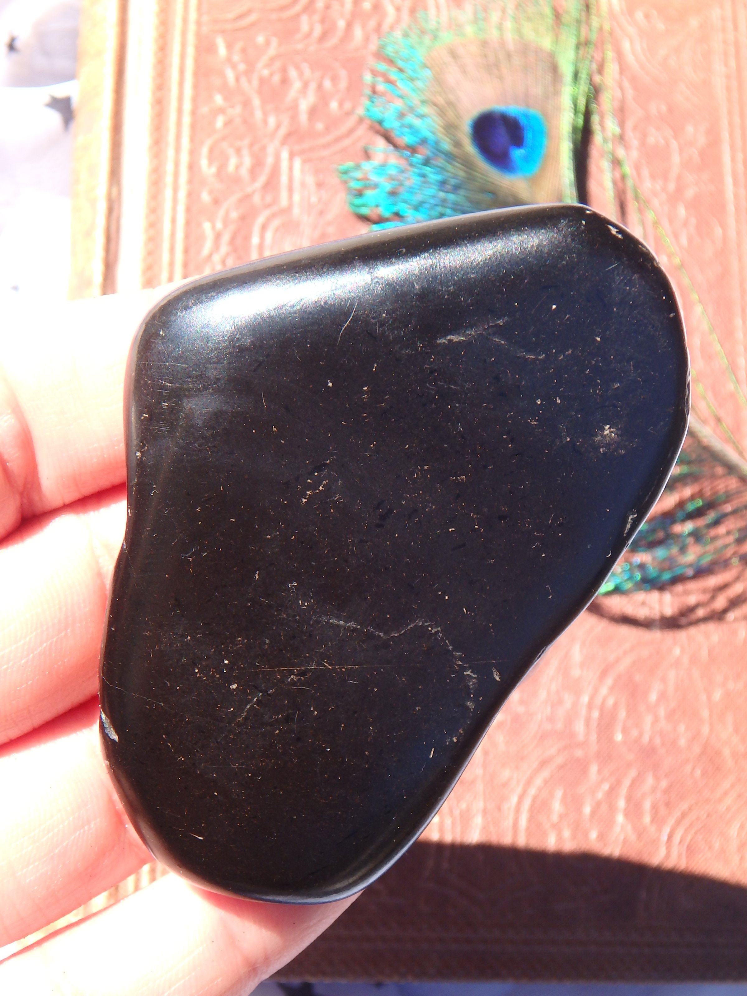 Black Jet Polished Free Form Hand Held Specimen - Earth Family Crystals