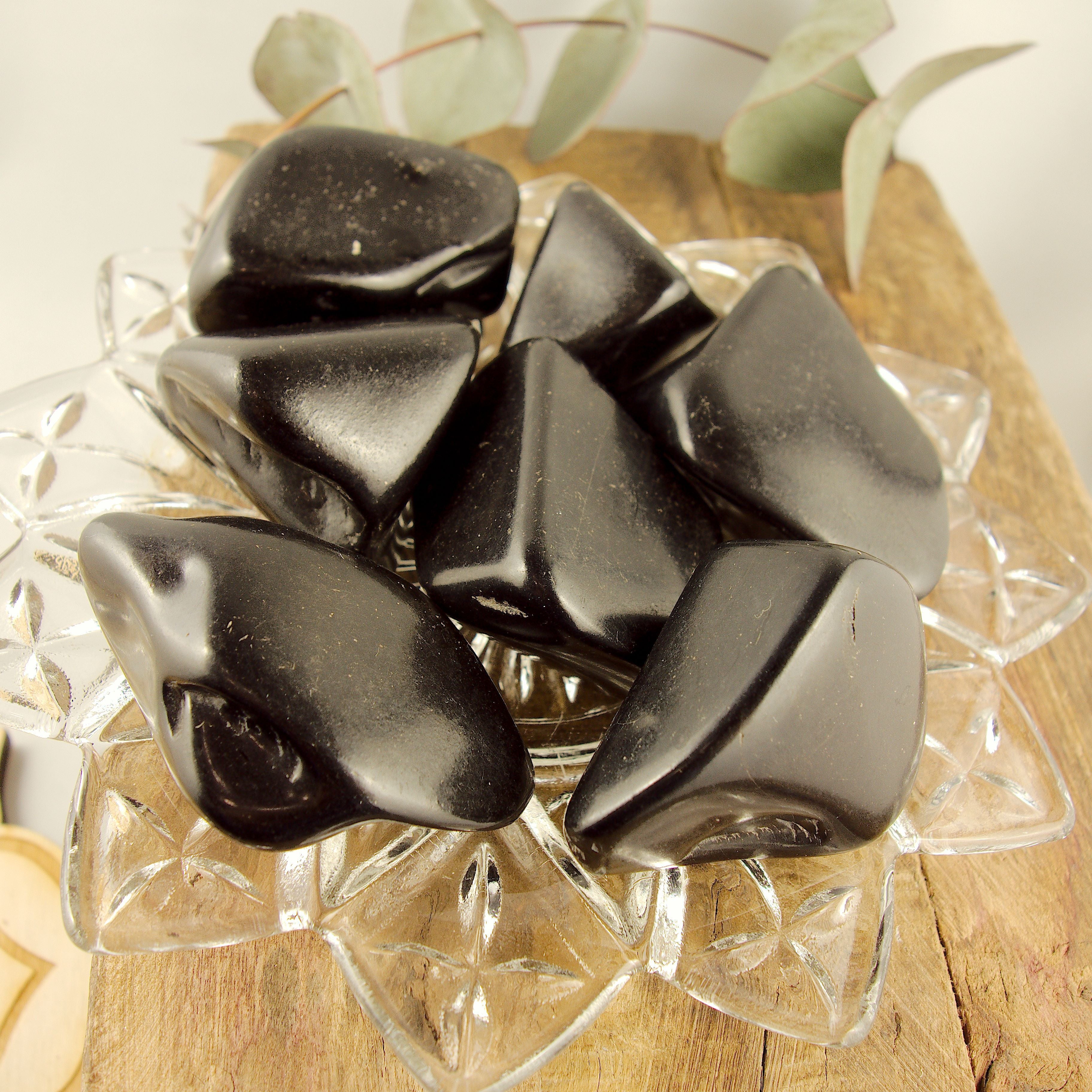 One Chunky Polished Jet  Palm Stone -Ideal For Crystal Grids! - Earth Family Crystals