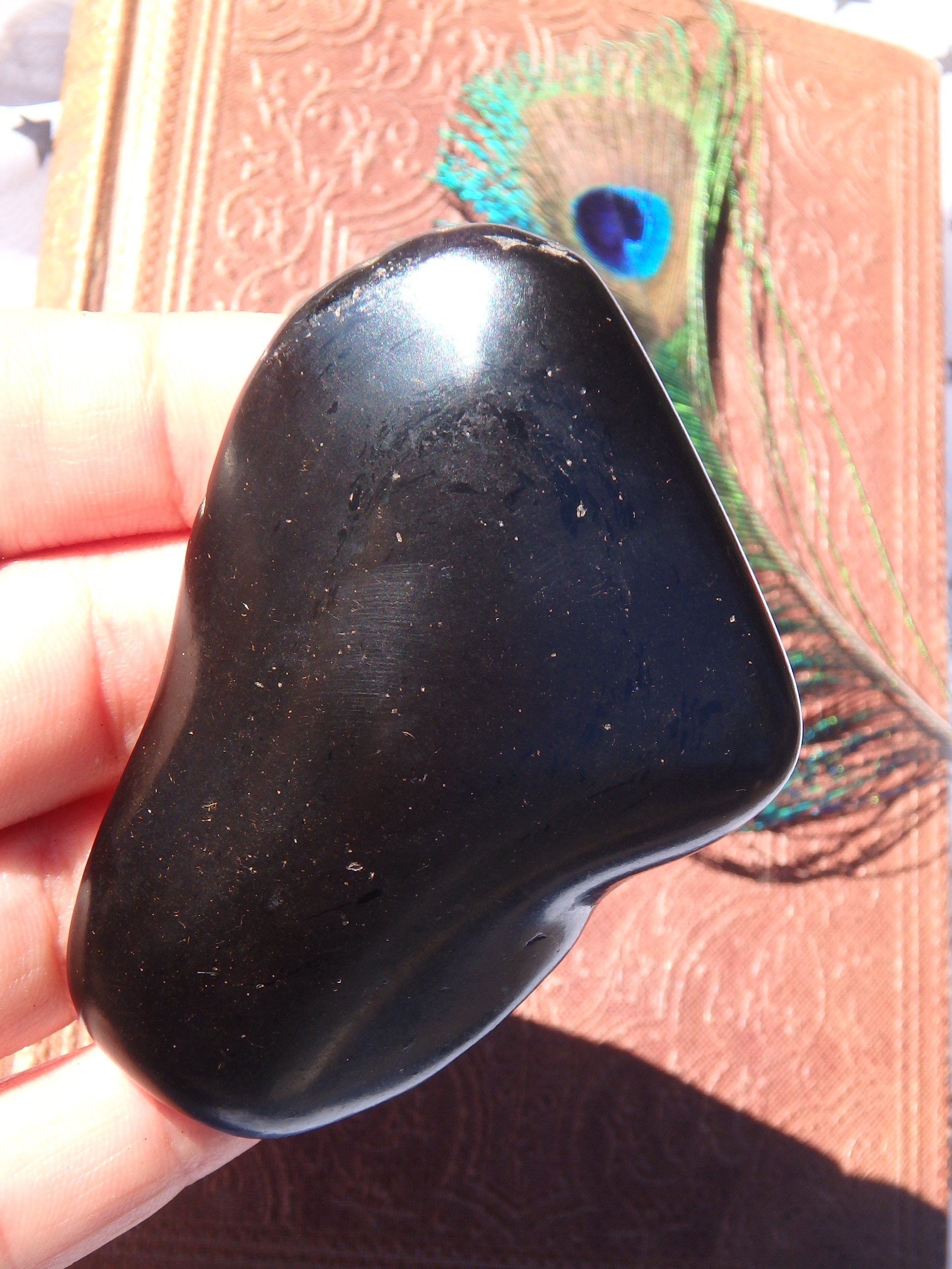 Black Jet Polished Free Form Hand Held Specimen - Earth Family Crystals