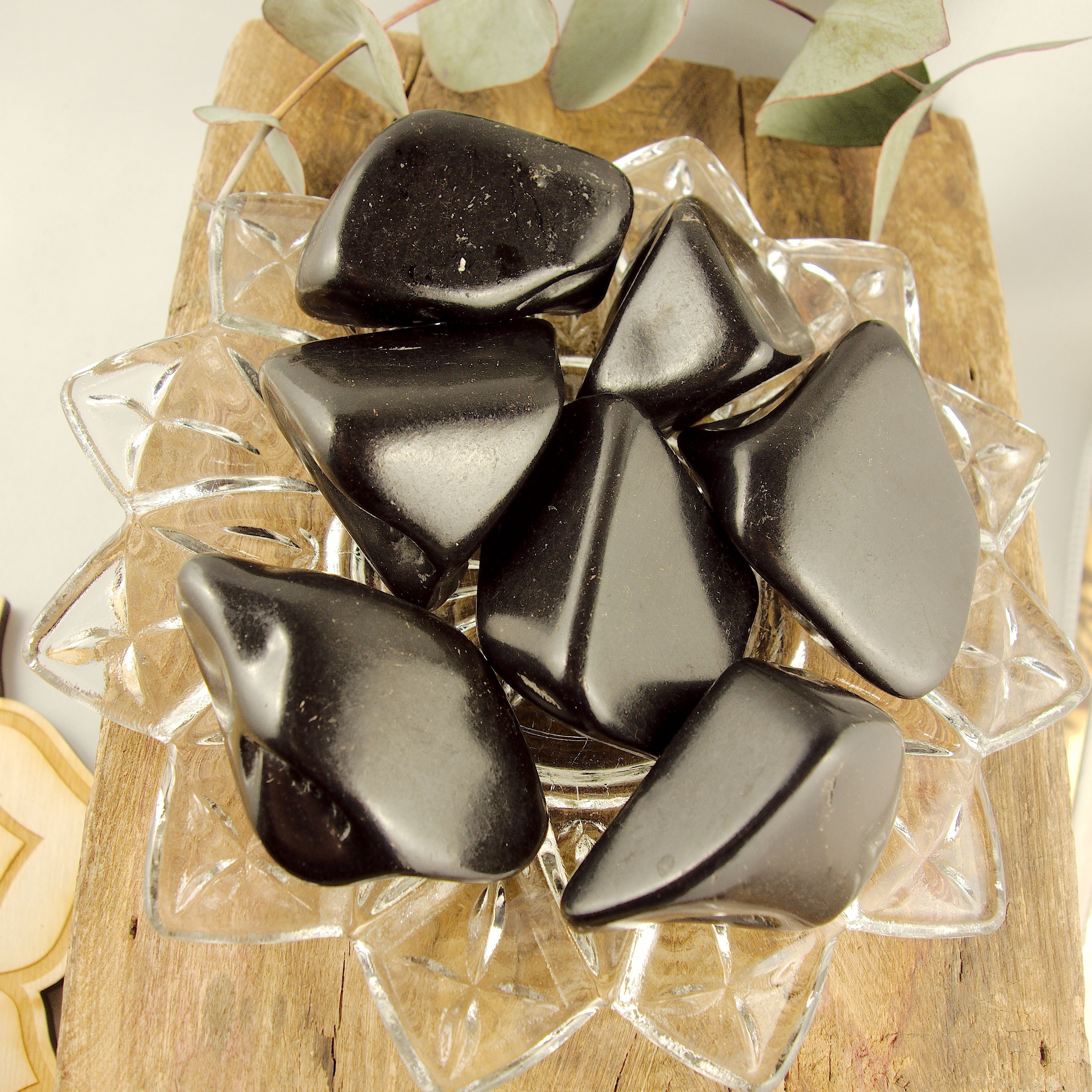 One Chunky Polished Jet  Palm Stone -Ideal For Crystal Grids! - Earth Family Crystals