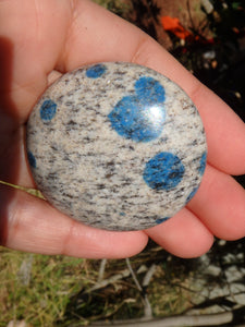 Smooth & Soothing Azurite Dotted K2 Stone Hand Held Specimen 1 - Earth Family Crystals