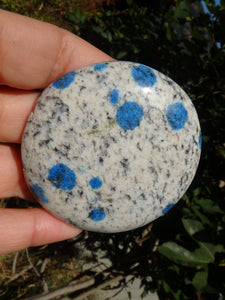 Smooth & Soothing Azurite Dotted K2 Stone Hand Held Specimen 2 - Earth Family Crystals