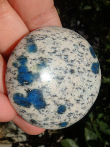 Smooth & Soothing Azurite Dotted K2 Stone Hand Held Specimen 3 - Earth Family Crystals