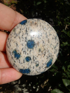 Smooth & Soothing Azurite Dotted K2 Stone Hand Held Specimen 3 - Earth Family Crystals