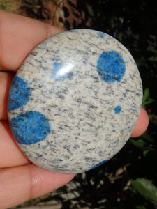 Smooth & Soothing Azurite Dotted K2 Stone Hand Held Specimen 4 - Earth Family Crystals