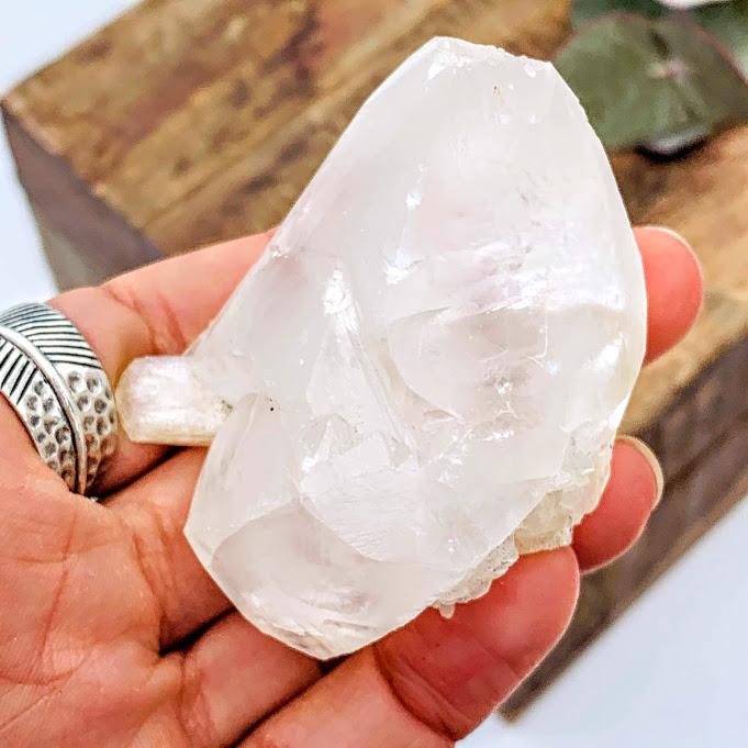 Heulandite Included Raw Calcite Point From India - Earth Family Crystals