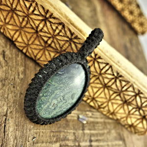 Kambaba Jasper Handmade Macrame Pendant
