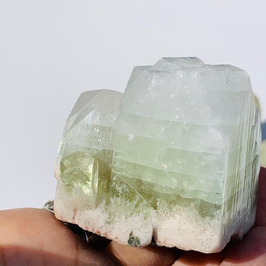 Gemmy Green & Clear Apophyllite Cluster from India #9 - Earth Family Crystals