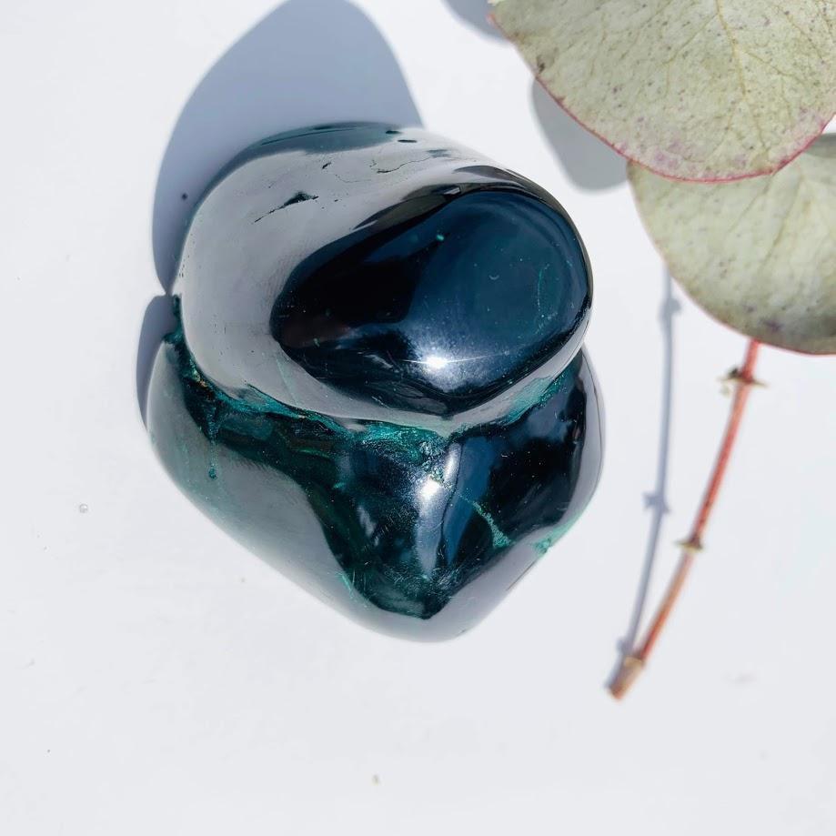 Deep Green Malachite Partially Polished Specimen #3 - Earth Family Crystals