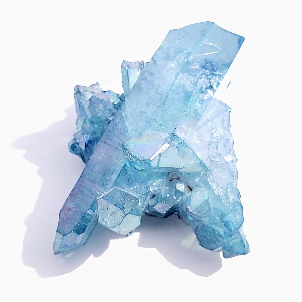 Sparkling  Arkansas Blue Aqua Aura Quartz Cluster #2 - Earth Family Crystals