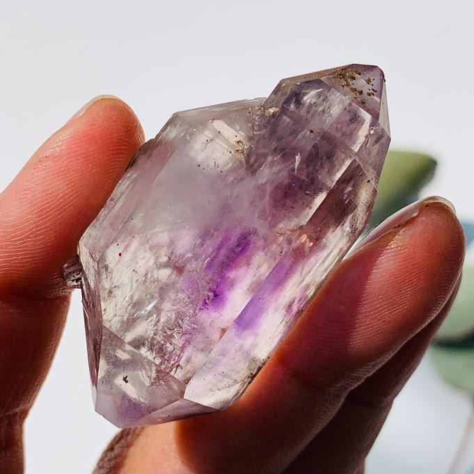 Reserved fo Gina D. Rare Moving Water Bubble~ Gorgeous Double Terminated Brandberg Amethyst Specimen From Nambia - Earth Family Crystals