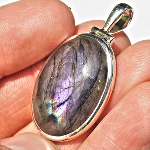 Rare & Mystical Purple Labradorite Sterling Silver Pendant (Includes Silver Chain) #5 - Earth Family Crystals