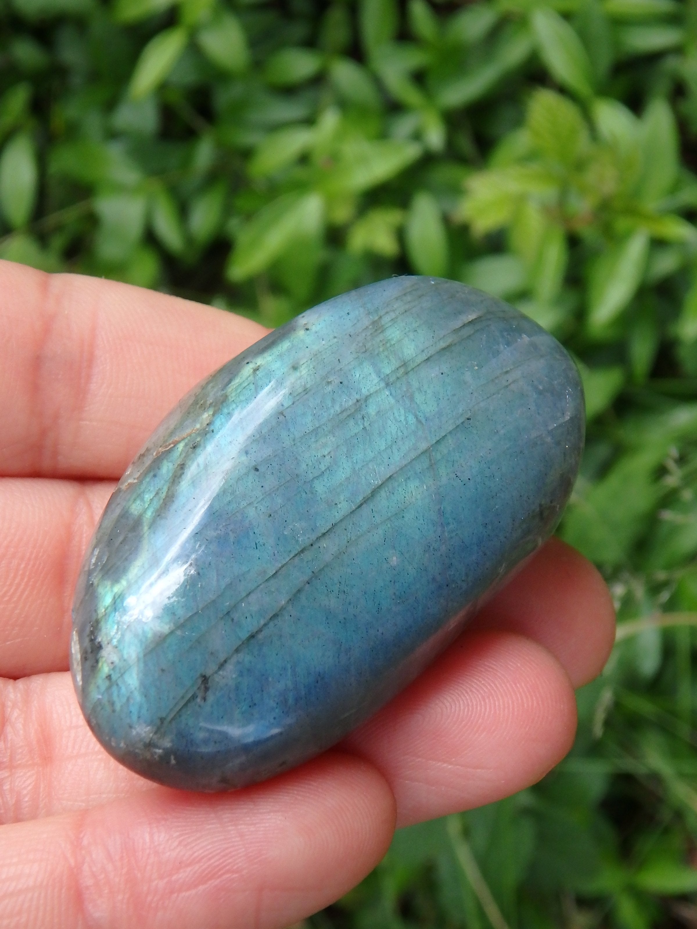 Sea Foam Green & Blue Flashes Labradorite Carving 1