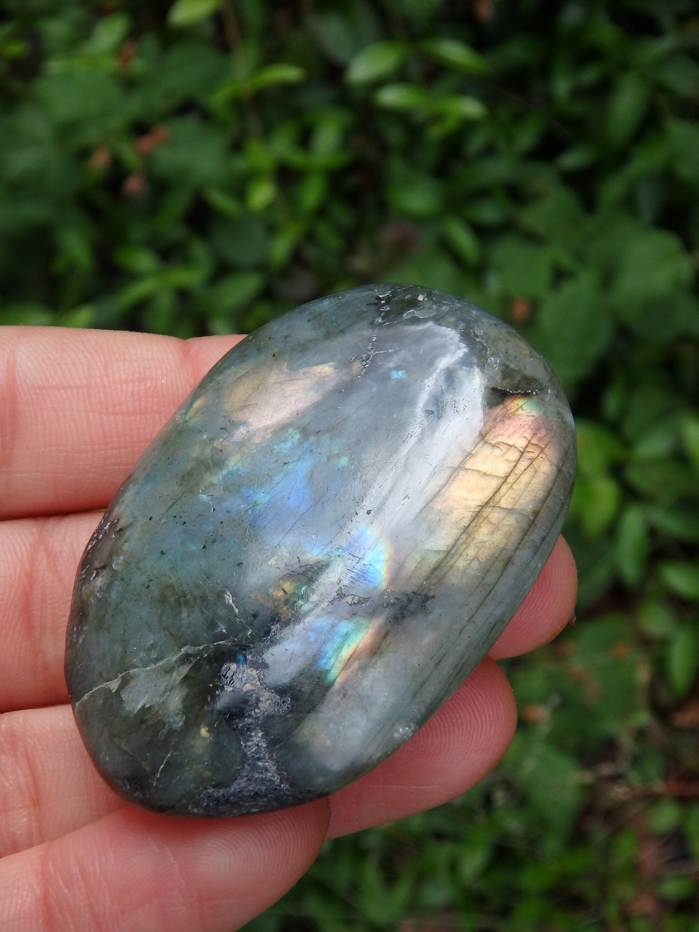 Peachy Pink Flashes Labradorite Carving - Earth Family Crystals