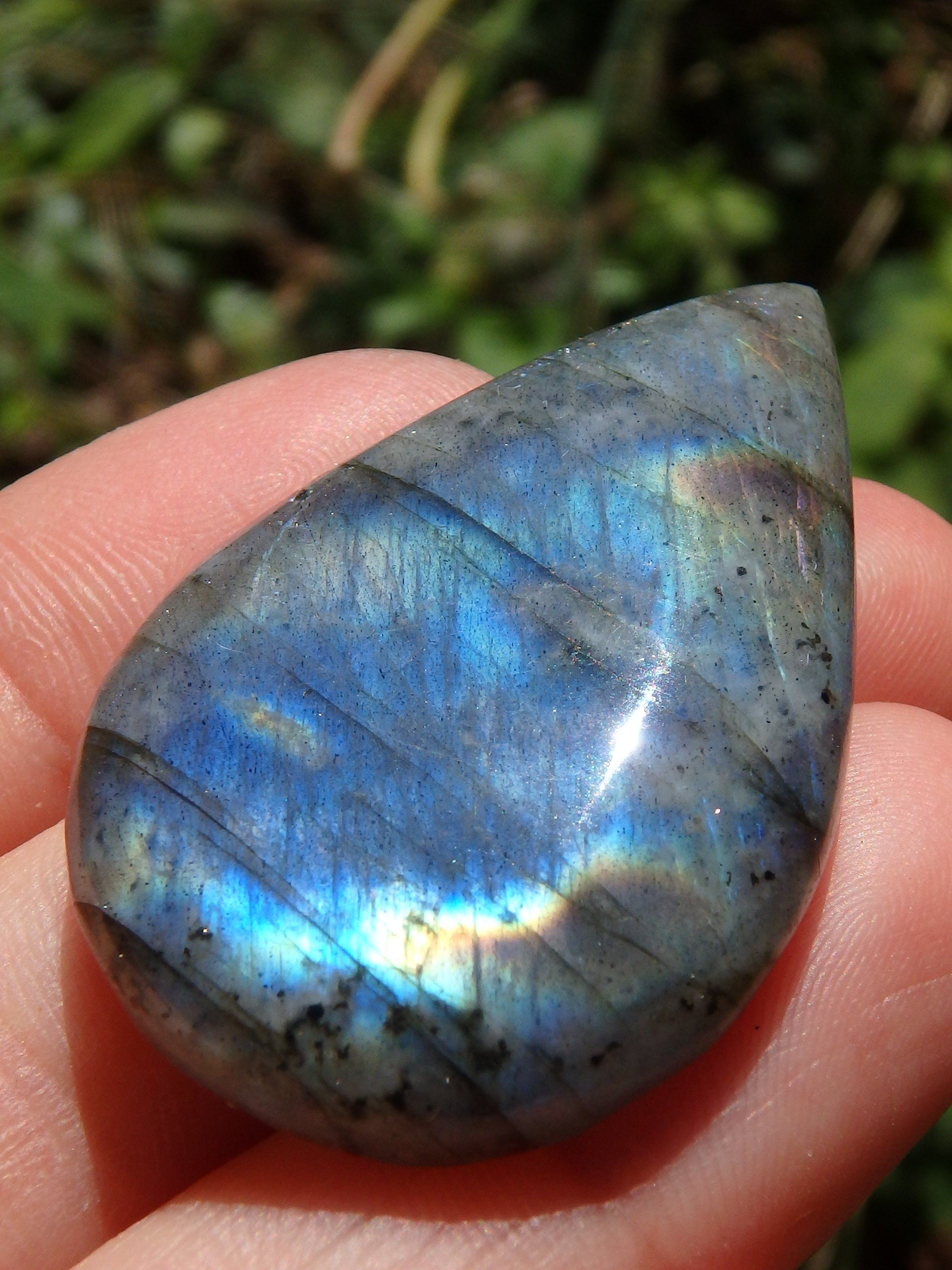 Beautiful Teardrop Shape Rainbow Labradorite Cabochon~Ideal for Jewellery Making! - Earth Family Crystals