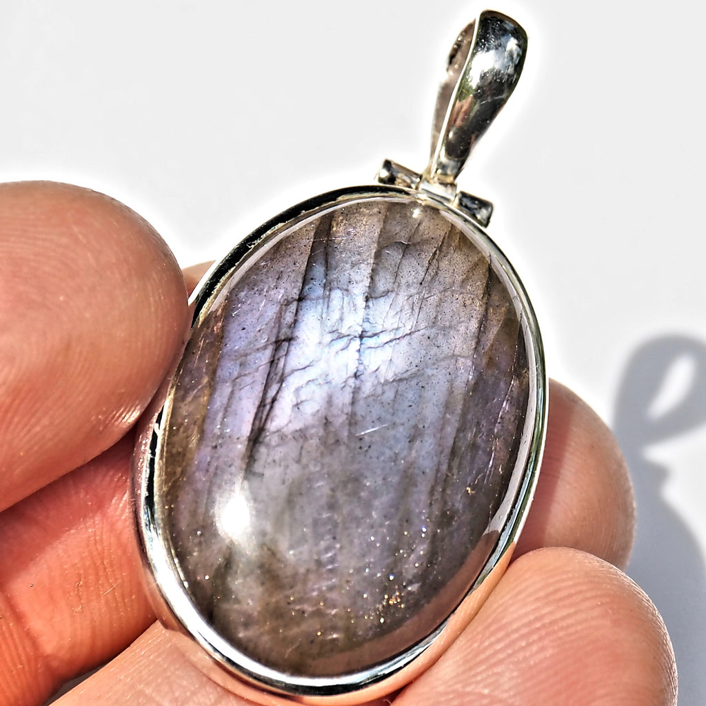 Rare & Mystical Purple Labradorite Sterling Silver Pendant (Includes Silver Chain) #3 - Earth Family Crystals