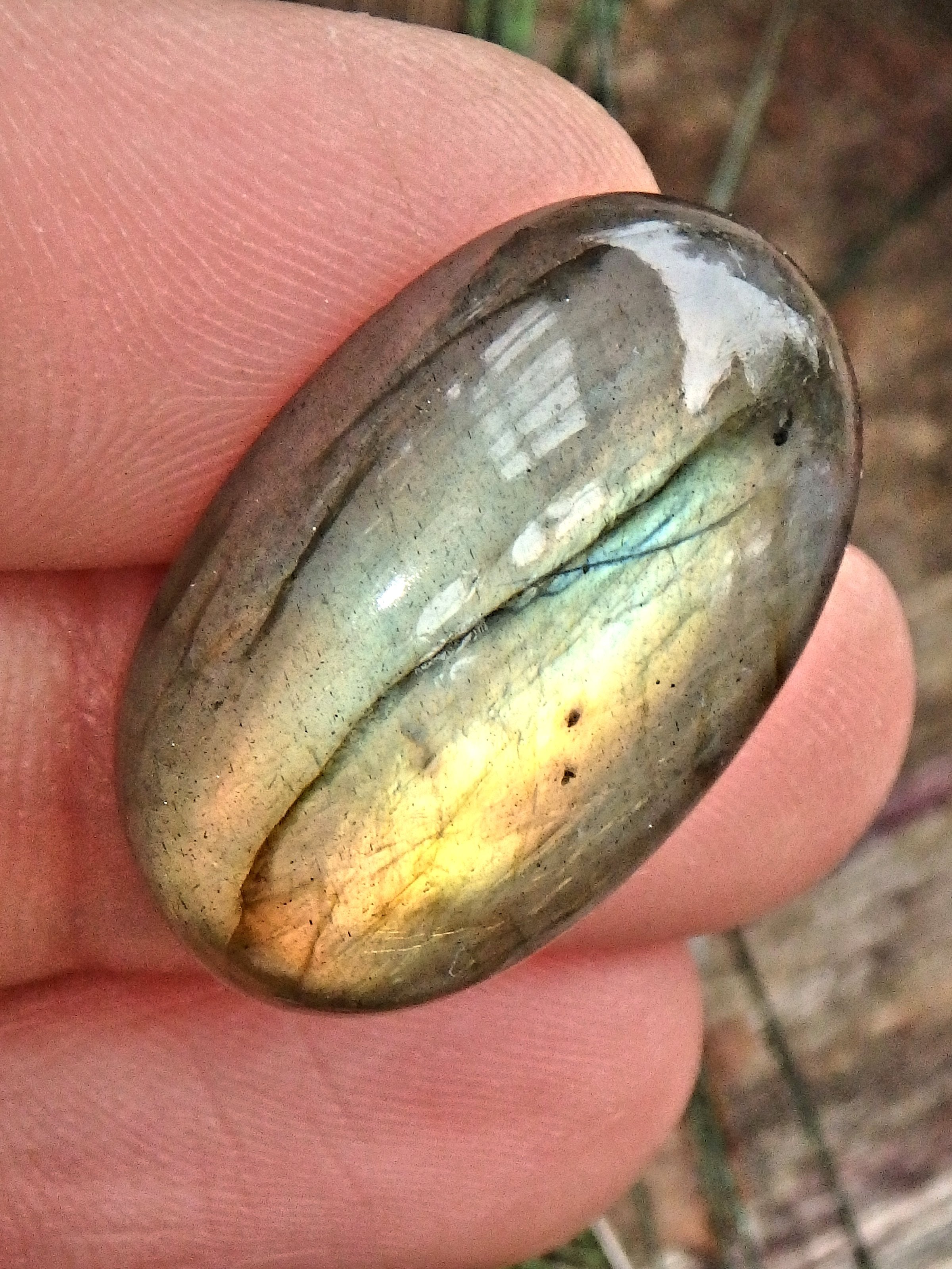 Optical Blue & Golden Flash Labradorite Cabochon