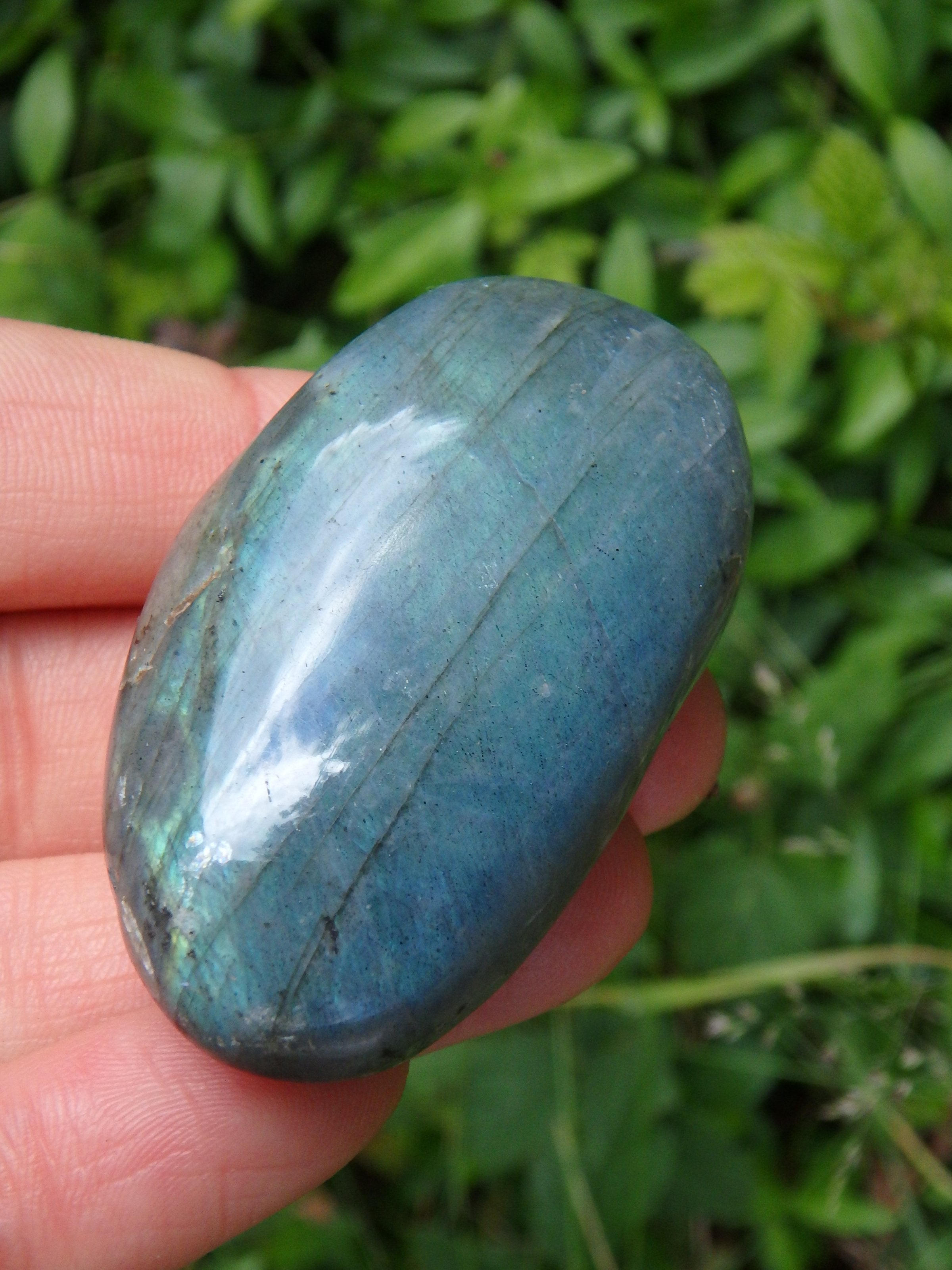 Sea Foam Green & Blue Flashes Labradorite Carving 1