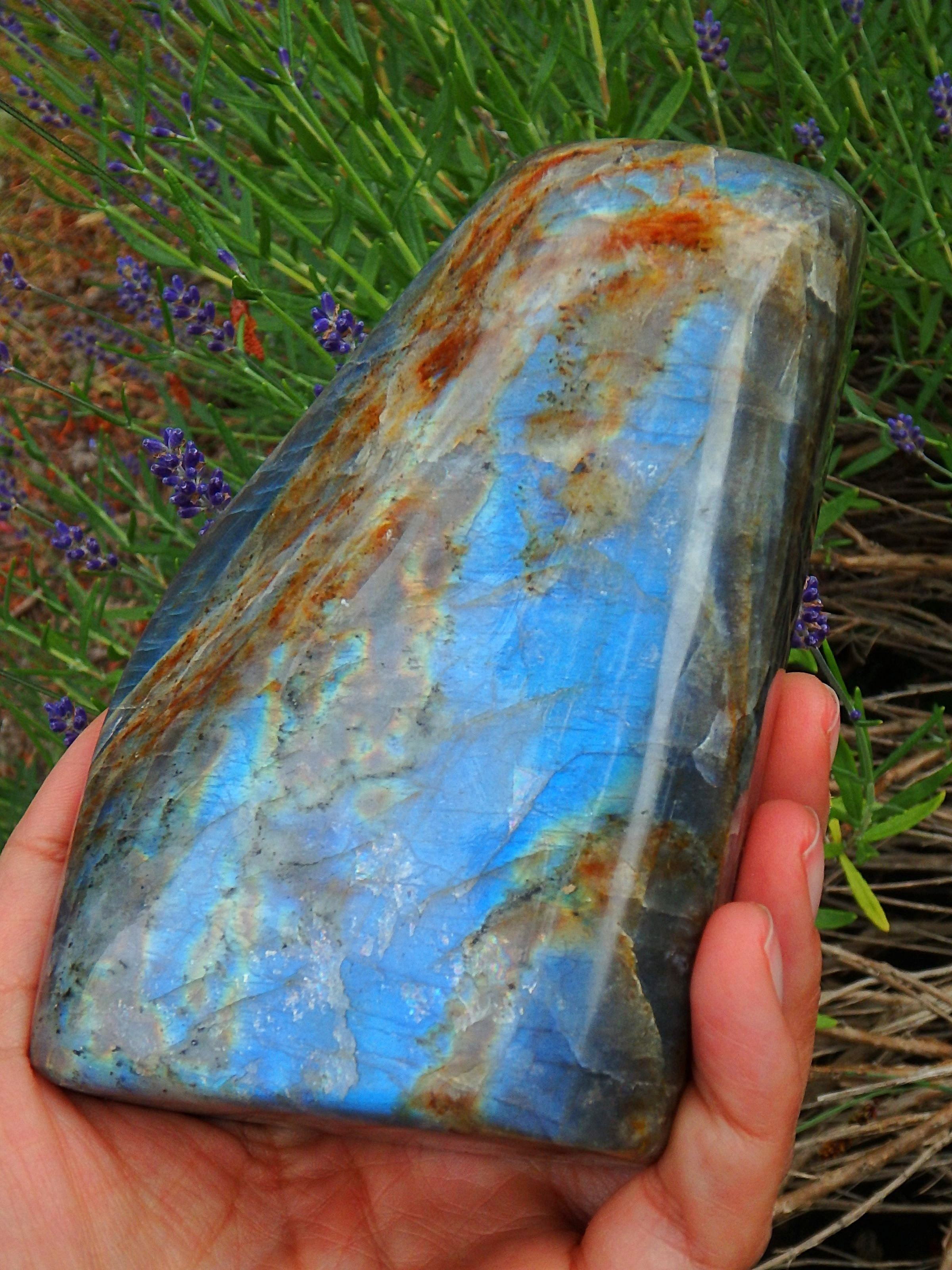 AA Grade~ 2 Lb Outrageously Gorgeous Solid Sea Foam Blue Flash Labradorite Display Specimen - Earth Family Crystals