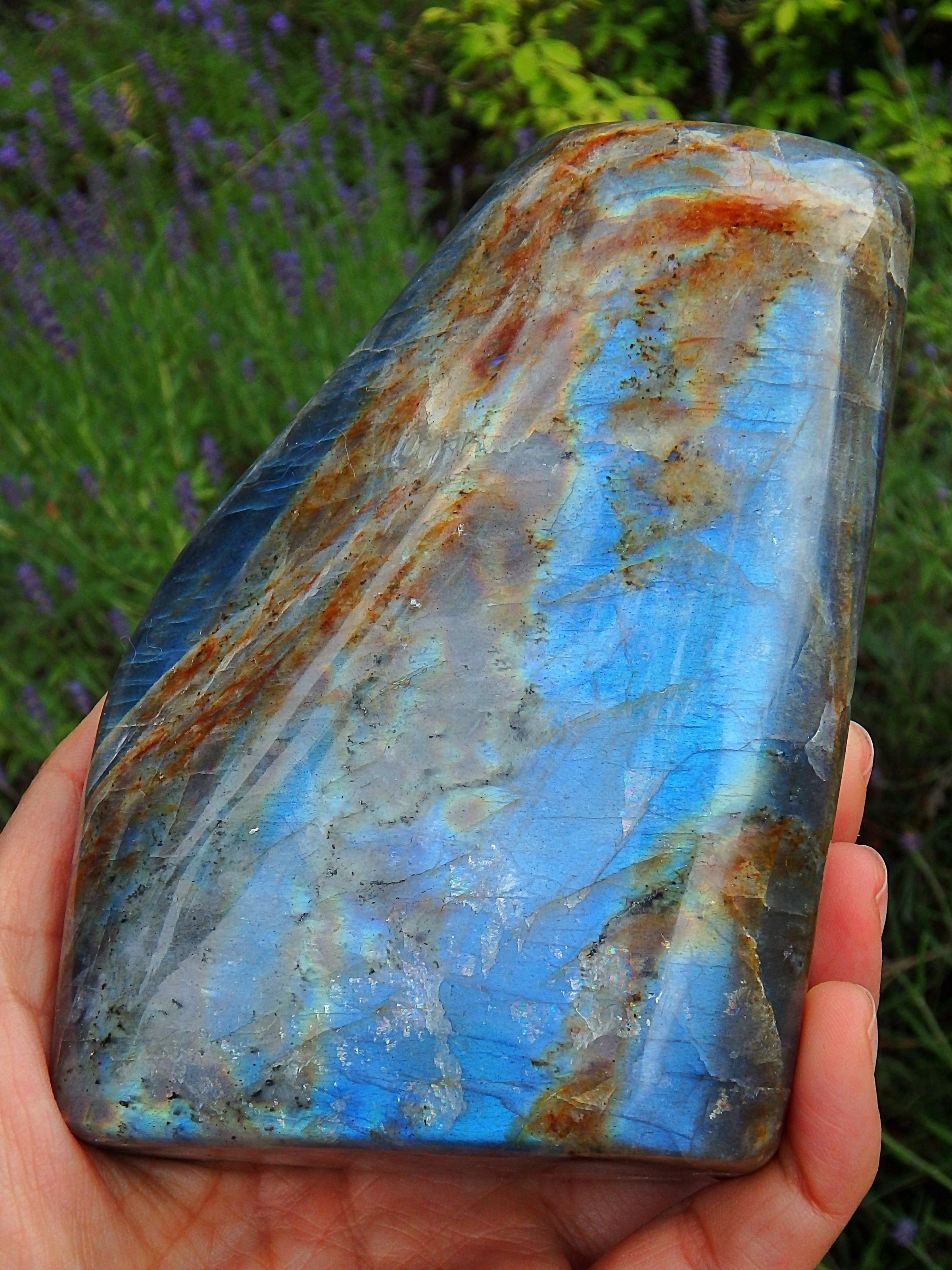 AA Grade~ 2 Lb Outrageously Gorgeous Solid Sea Foam Blue Flash Labradorite Display Specimen - Earth Family Crystals