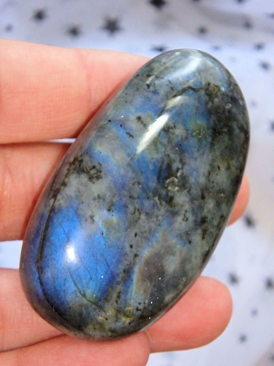 Blue Labradorite Polished Palm Stone 1 - Earth Family Crystals