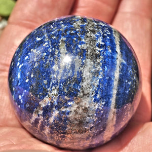 Shimmering Golden Pyrite High Quality Lapis Lazuli Sphere