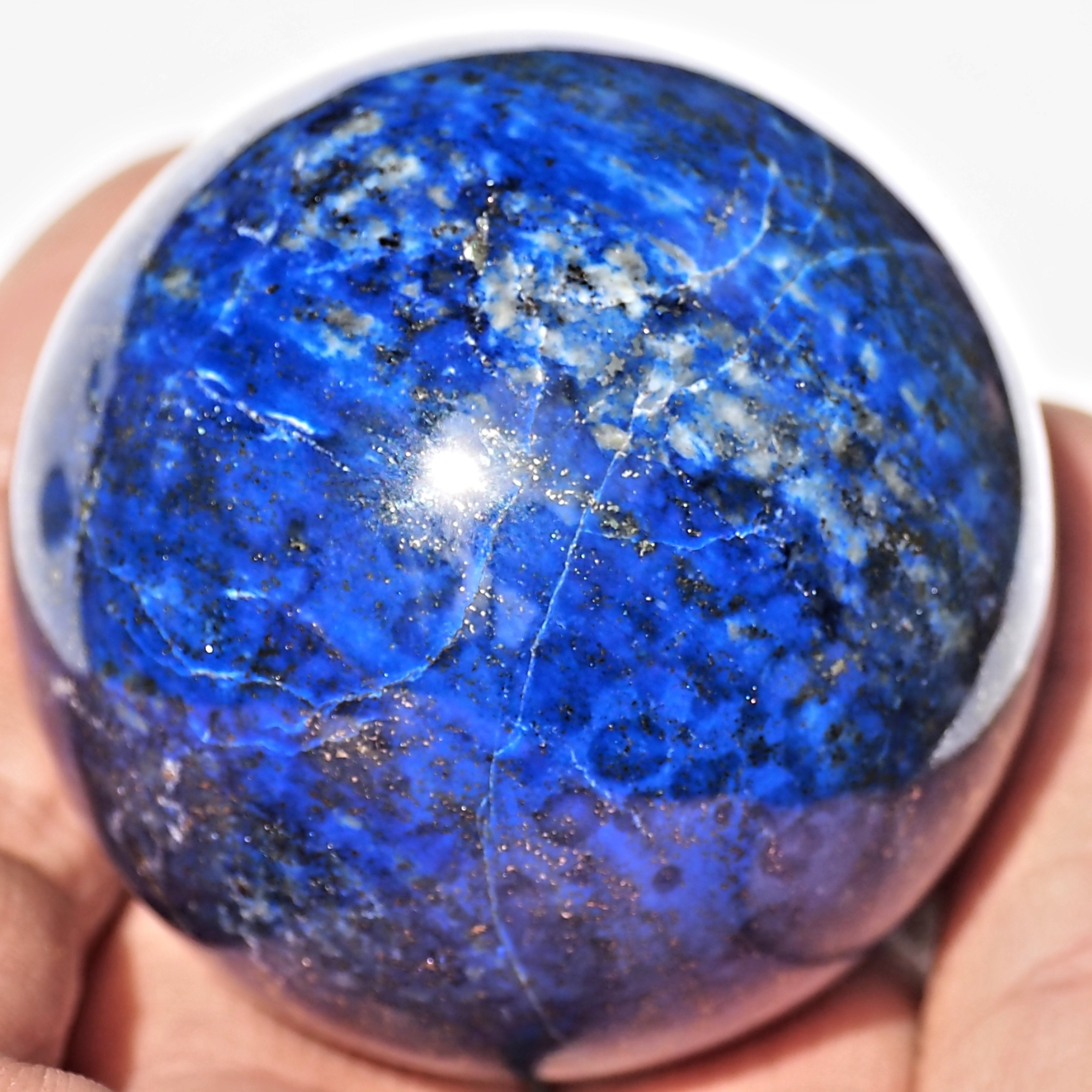 Pretty Blue Incredible High Quality Blue Lapis Lazuli Sphere
