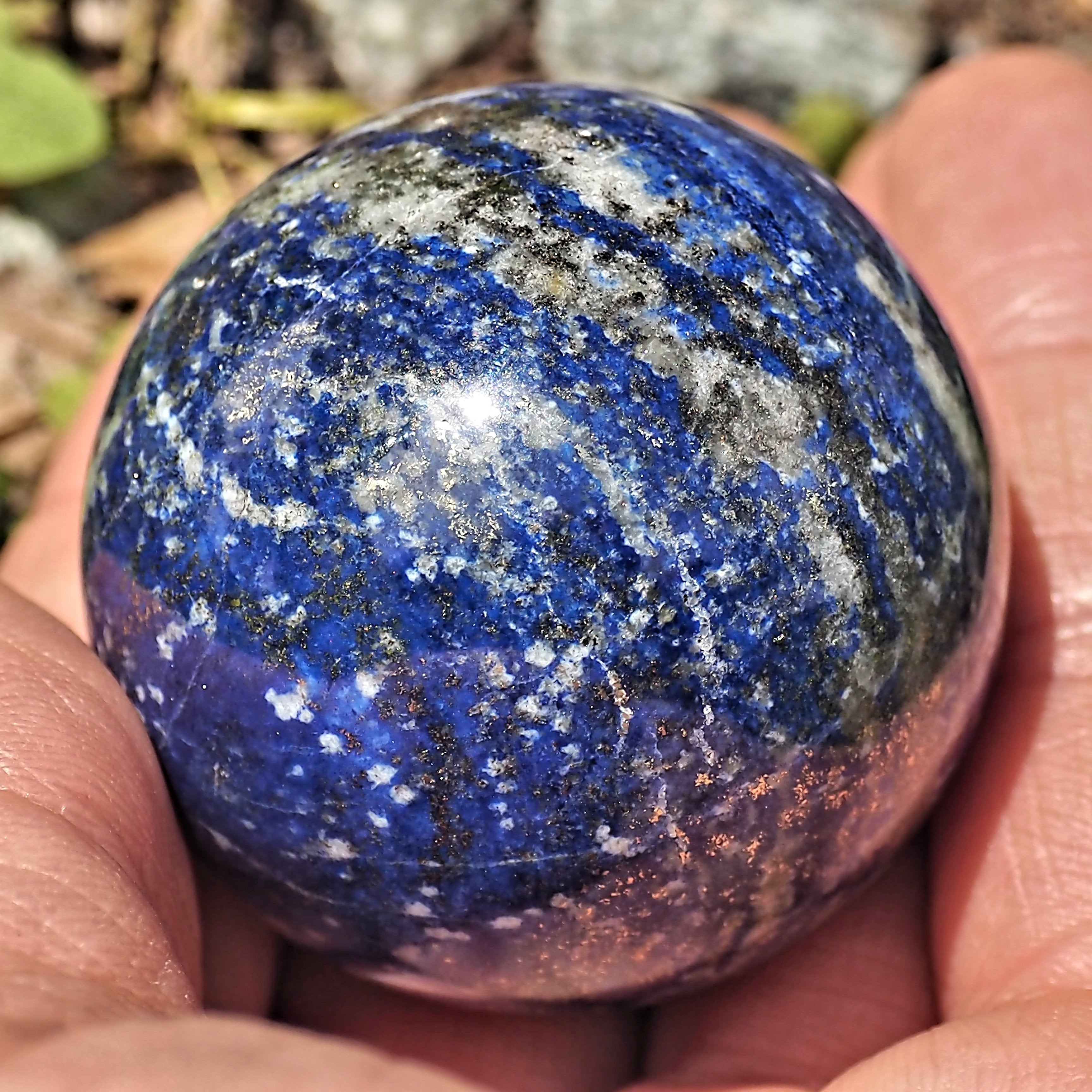 Shimmering Golden Pyrite High Quality Lapis Lazuli Sphere