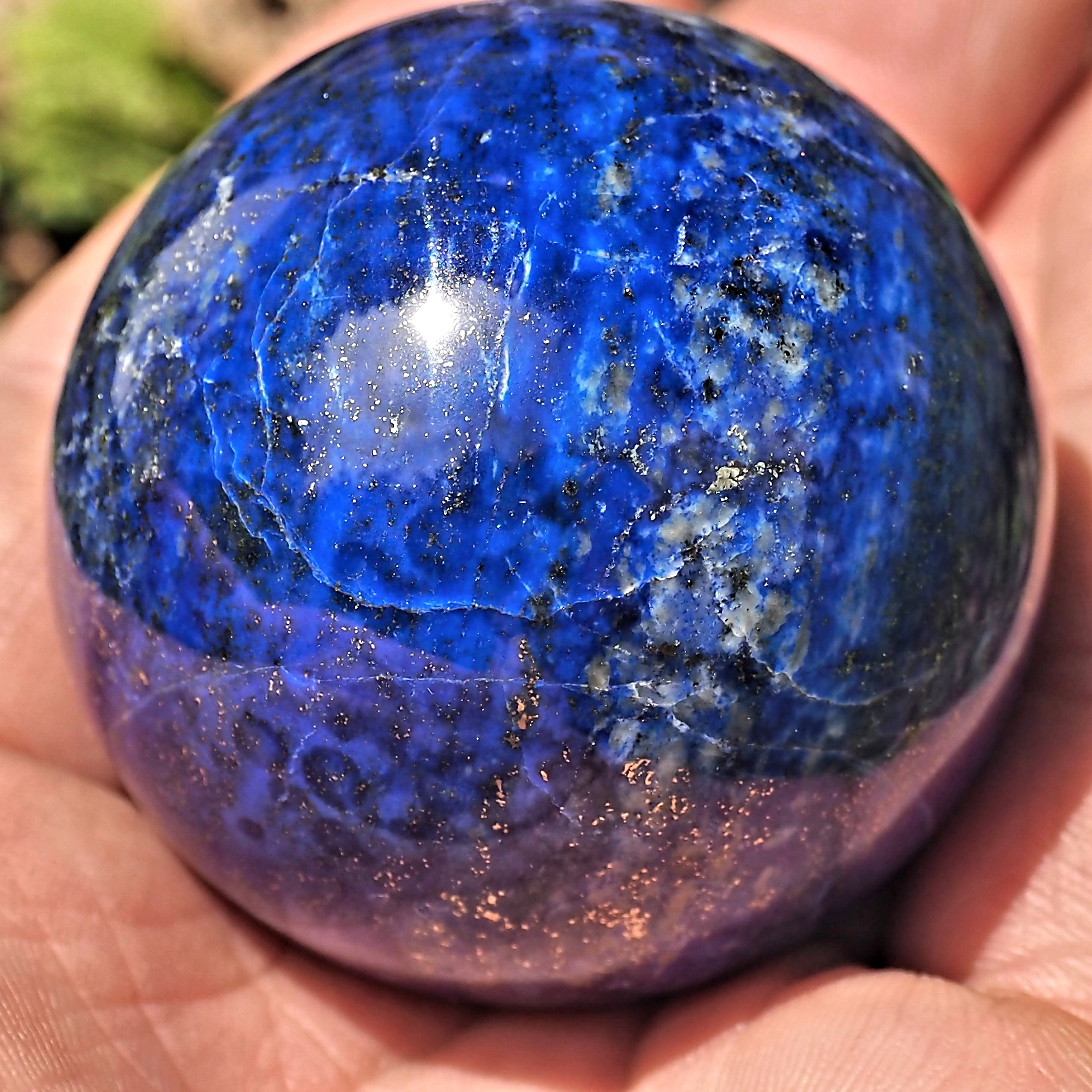 Pretty Blue Incredible High Quality Blue Lapis Lazuli Sphere